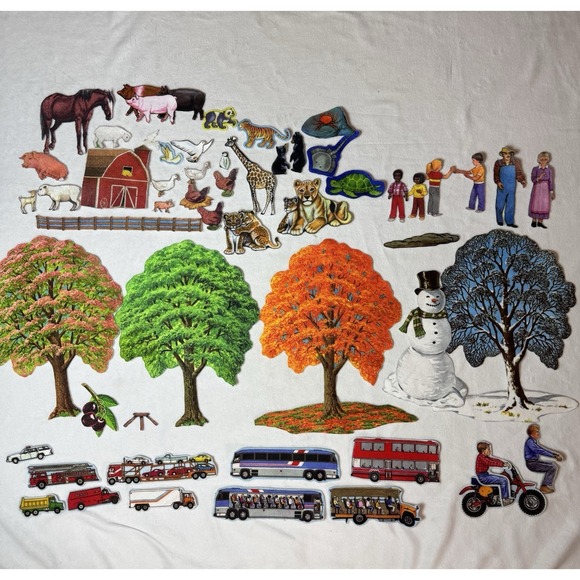Other - Vintage Story Teller Flannel Graph Educational Flannelgraph‎ Seasons Vehicles